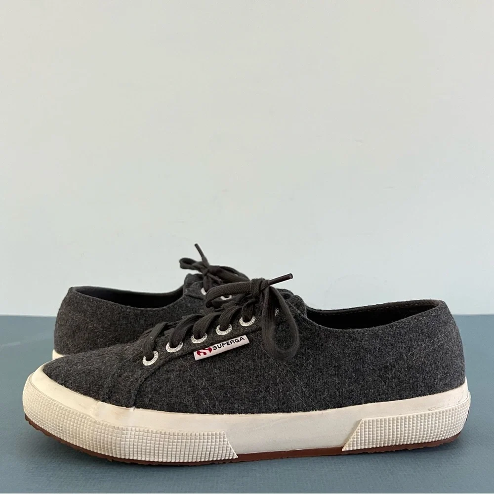 Superga 2750 Gray Wool Blend Lace‎ Up Sneakers